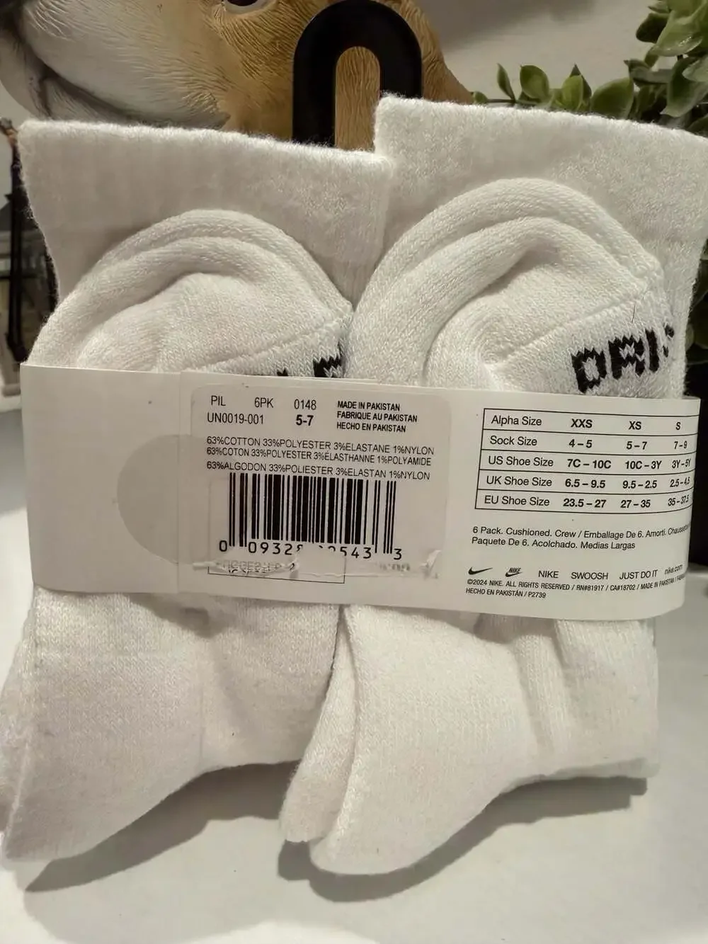 Nike Dri-FIT Cushioned Crew Socks 6-Pack - Youth Size 10C-3Y